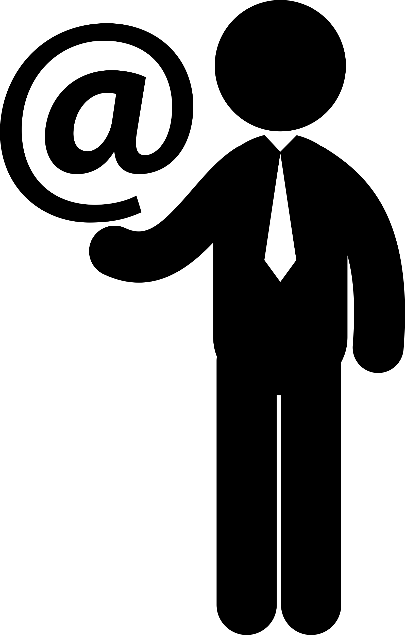 Businessman With Email Symbol Outline Svg Vector Free Vectors